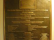 plaque honoring donors and volunteers